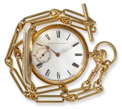 Lot 420 - An 18ct Gold Full Hunting Cased Keyless Lever Pocket Watch, signed American Watch Co, Waltham, Mass