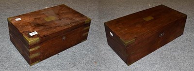 Lot 238 - Two Victorian mahogany brass bound writing slopes, one inscribed John Forsyth (2)