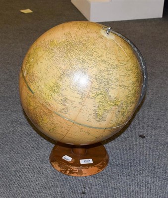 Lot 239 - A globe on wooden stand, Philips' Challenge Globe 13 1/2'', 47cm high