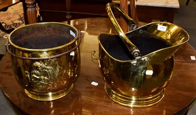 Lot 246 - Two brass coal buckets