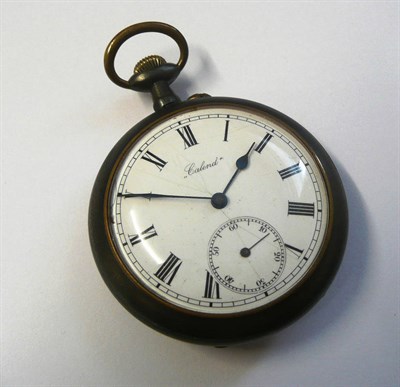 Lot 427 - A Gun Metal Open Faced Keyless Lever Pocket Watch with Triple Calendar Digital Dial Display,...