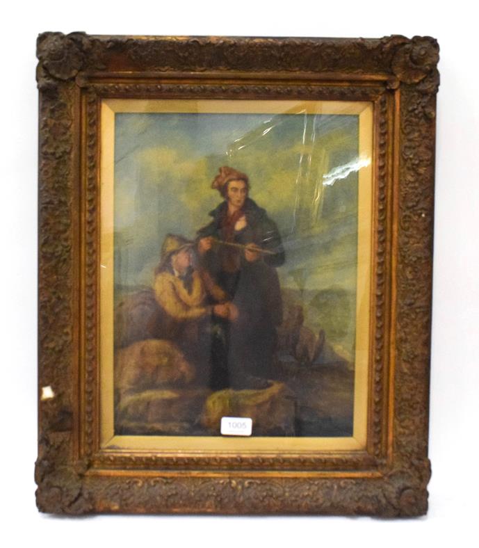 Lot 1005 - After Henry Perlee Parker (1795-1873) Fisherfolk on the rocks, 19th century oil on canvas,...