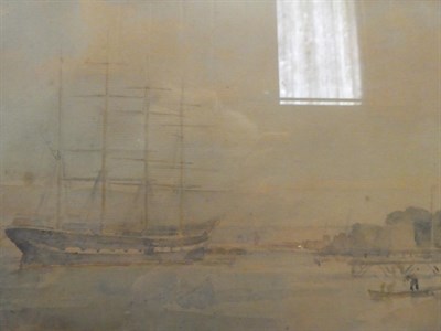 Lot 1026 - Philip Connard RA, the Arethusa Training Ship, signed watercolour, 38cm by 48cm, provenance; FR...