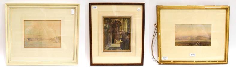 Lot 1030 - Alexander Jamieson (1873-1937) Scottish, Cathedral interior, watercolour, 29cm by 22.5cm