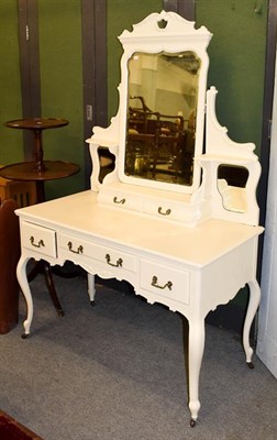 Lot 1121 - A Victorian painted dressing table, raised on cabriole legs, 121cm by 59cm by 160cm high