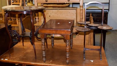 Lot 1139 - A Victorian mahogany window table, 59cm diameter by 68cm high, a 19th century mahogany bidet...