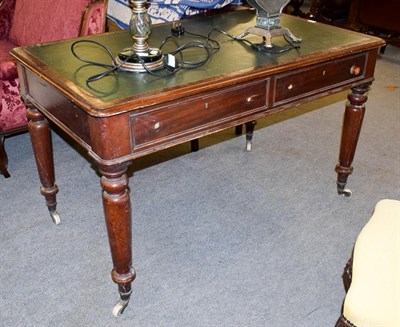 Lot 1167 - A Victorian mahogany leather inset writing desk, 127cm by 75cm by 77cm high