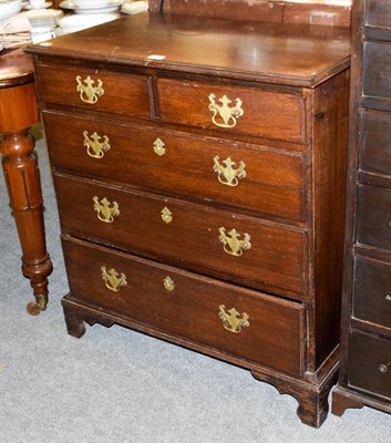Lot 1171 - A George III oak chest of drawers of small proportions, 79cm by 46cm by 84cm high