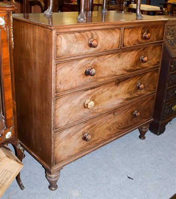 Lot 1199 - A Victorian mahogany chest of drawers, raised on turned feet, 115cm by 55cm by 112cm high