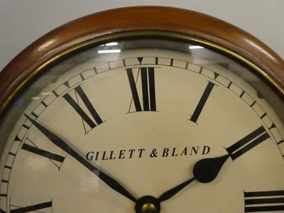 Lot 1222 - A mahogany wall timepiece, painted dial signed Gillett & Bland, Croydon, circa 1890