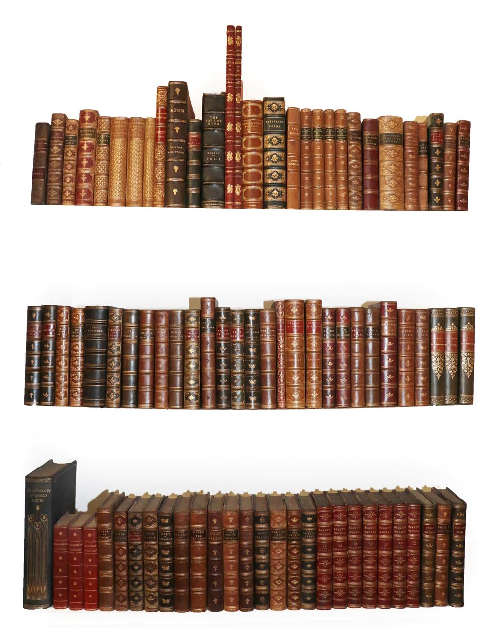 Lot 28 - Bindings A quantity of leather-bound books, calf and morocco  (qty)