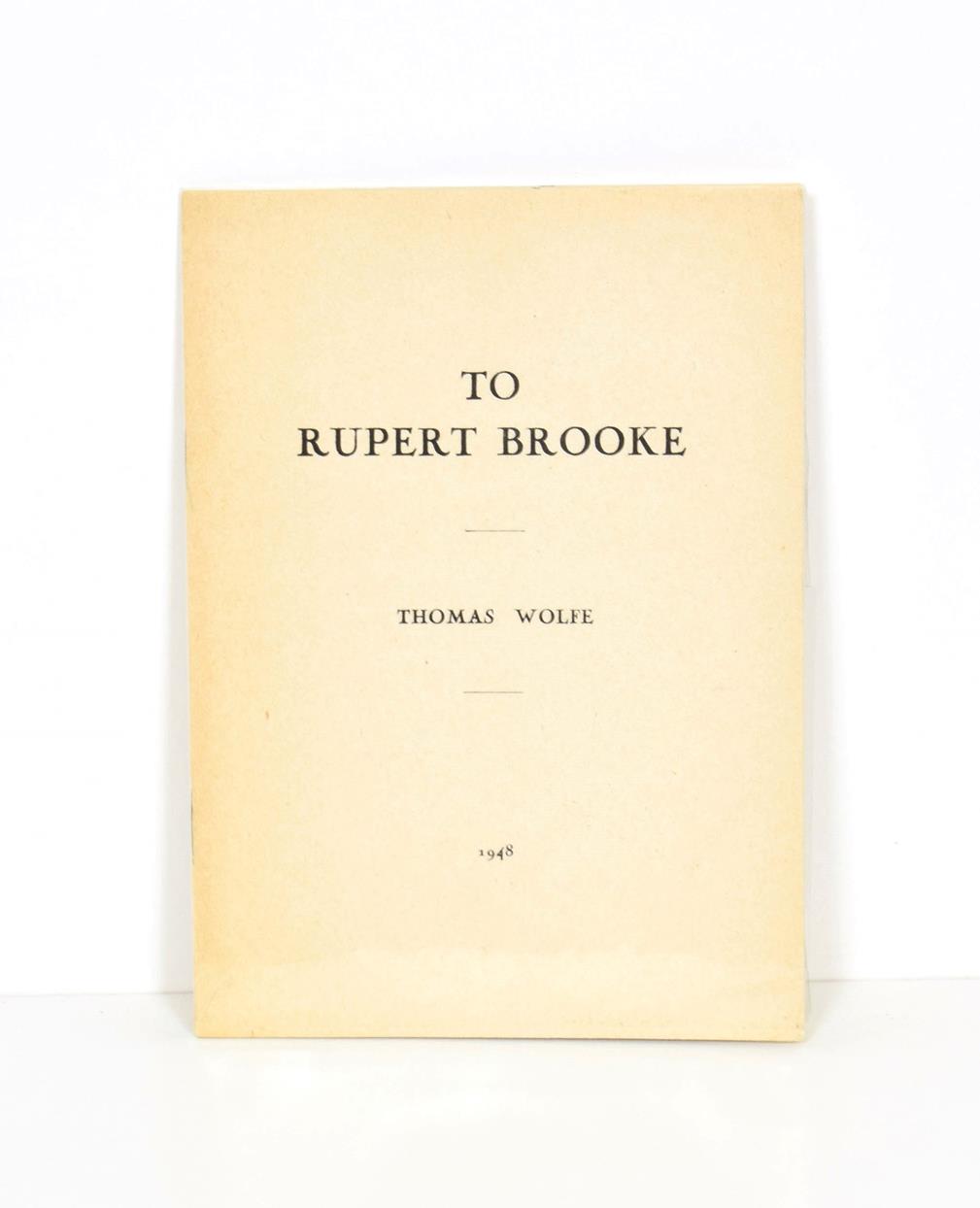 Lot 49 - Wolfe (Thomas) To Rupert Brooke, Paris: Lecram Press, 1948, numbered limited edition of 100 copies