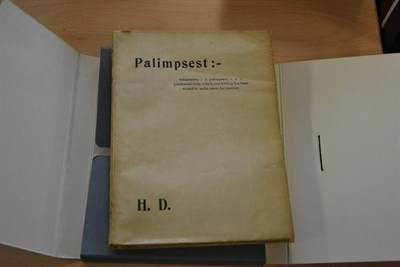 Lot 71 - 'H.D.' [Doolittle (Hilda)] Palimpsest, Paris: Contact Editions, 1926, signed by the author in...