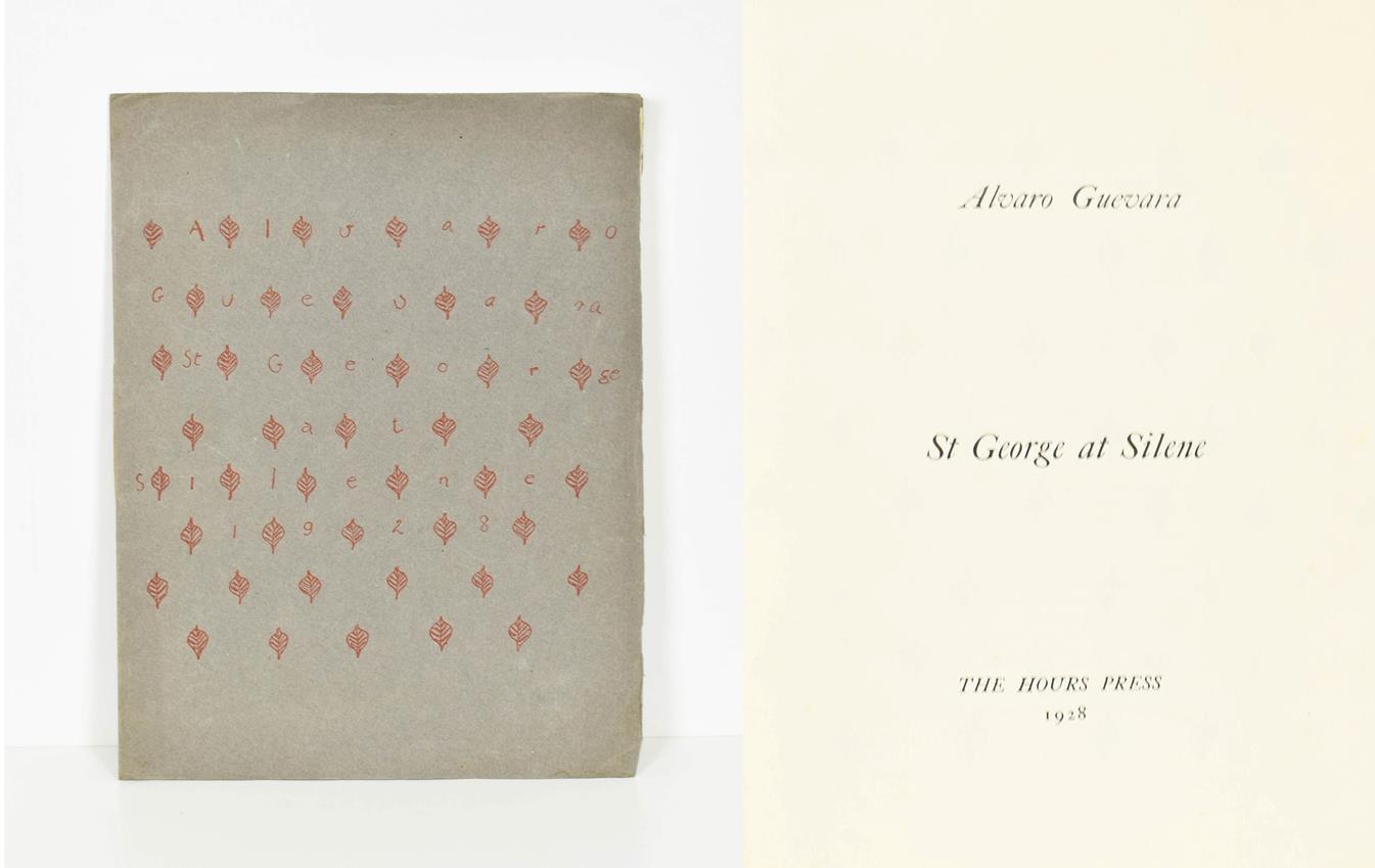 Lot 94 - Guevara (Alvaro) St George at Silene, Paris: The Hours Press, 1928, numbered limited edition of...