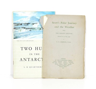 Lot 152 - Simpson (G.C.) Scott's Polar Journey and the Weather, being The Halley Lecture delivered on 17...