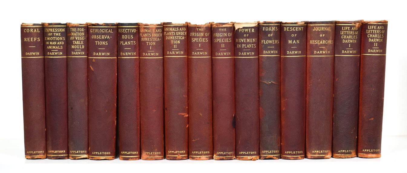 Lot 173 - Darwin (Charles)  [Works of Charles Darwin], New York: D. Appleton, 1896-97, fifteen volumes,...