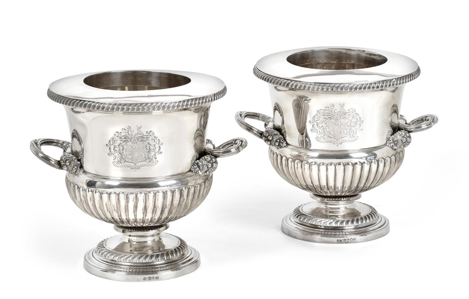 Lot 62 - A Pair of George III Silver Wine-Coolers, Collars and Liners, by Thomas and James Creswick,...