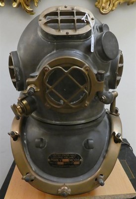Lot 213 - A 12-Bolt Mark V MOD-1 United States Navy Diving Helmet, by Desco, numbered 203, tinned finish with