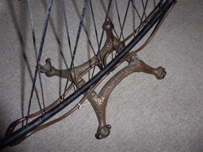 Lot 315 - A Late 19th Century Penny Farthing Bicycle, with 48'' wheel, with black painted frame, nickel...
