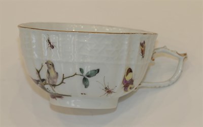 Lot 49 - A Meissen Porcelain Tea Service, circa 1750, painted with birds in branches and with scattered...