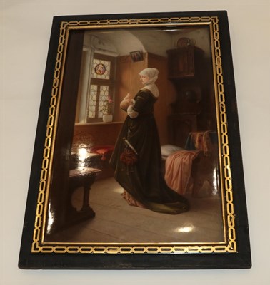 Lot 56 - A KPM Berlin Porcelain Plaque, late 19th century, painted with a mother and child in a...