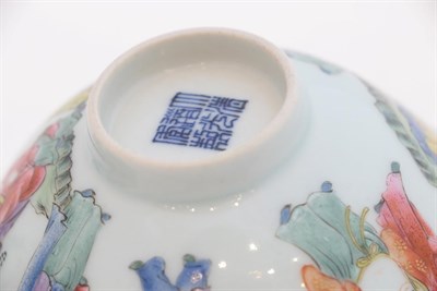 Lot 82 - A Pair of Chinese Porcelain Rice Bowls, Daoguang reign marks and possibly of the period, painted in