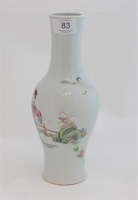 Lot 83 - A Chinese Porcelain Vase, Qing Dynasty, 18th/19th century, of baluster form, painted in famille...