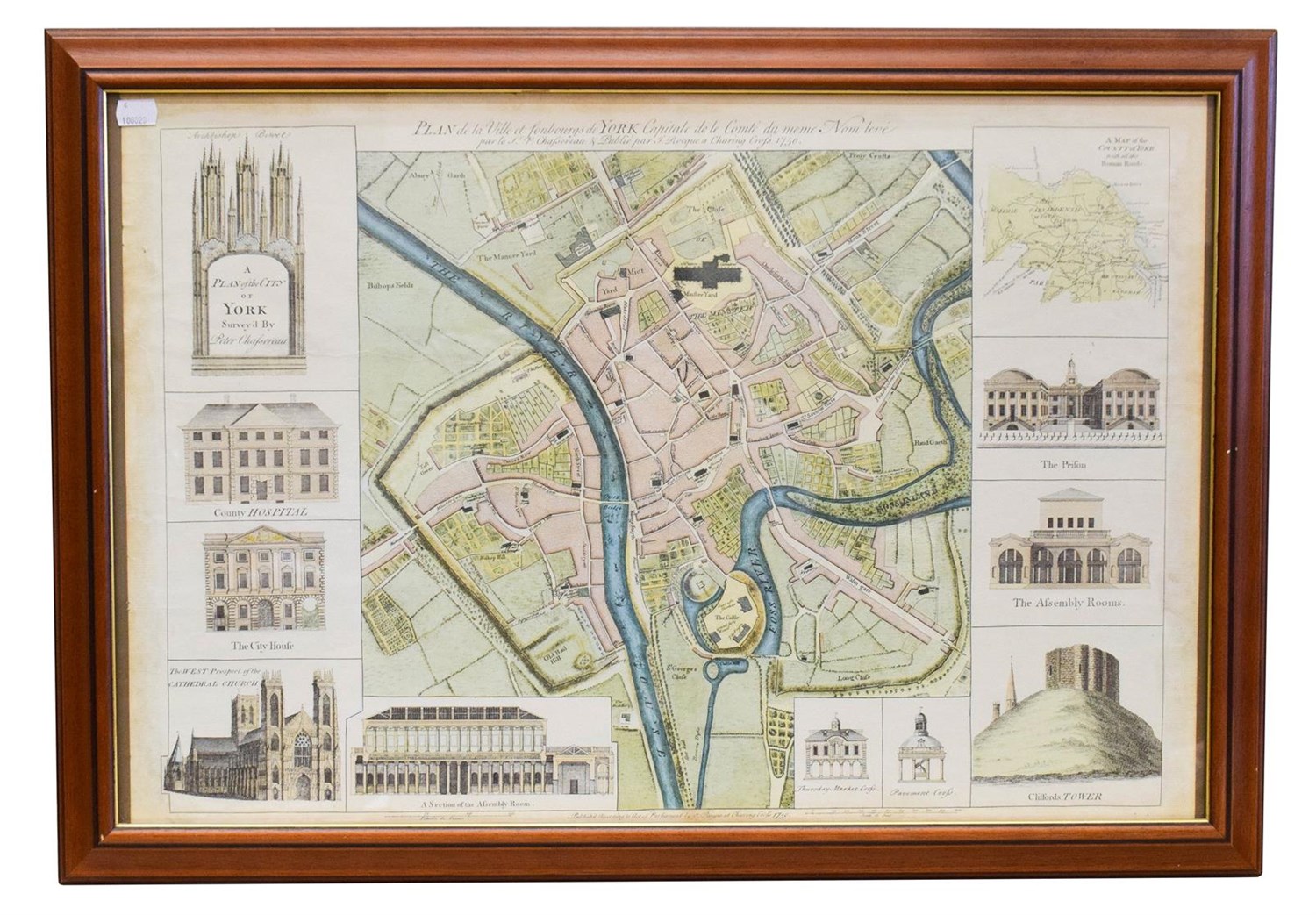 Lot 128 - Chassereau (P.) A Plan of the City of York Survey`d by Peter Chassereau, J. Rocque, 1750 [but later