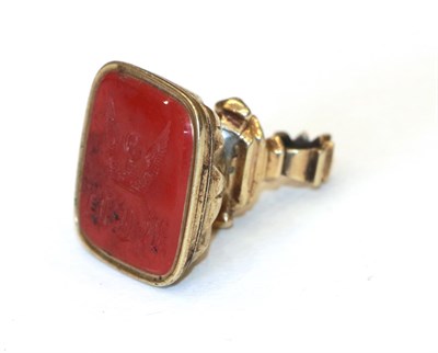 Lot 167 - ~ A Collection of Three Gilt-Metal Fob-Seals, the carnelian matrixes carved 'Drakelow Park',...