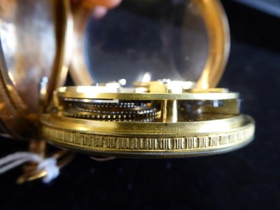 Lot 168 - ~ A Fine 18 Carat Gold Repeating Pocket Watch with Calendar and Lunar Phase Indications, signed...