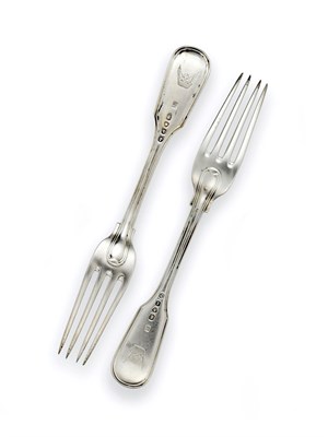 Lot 182 - ~ A Set of Eight Victorian Silver Table-Forks, by John and Henry Lias, London, 1846 and 1847,...