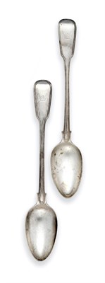 Lot 183 - ~ A Pair of Victorian Silver Basting-Spoons, by Mary Chawner, London, 1837, Fiddle Thread...