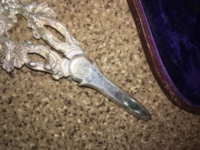 Lot 189 - ~ A Pair of Victorian Silver Grape-Scissors, by Richard Martin and Ebenezer Hall, Sheffield,...