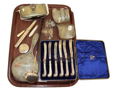 Lot 199 - ~ A Collection of Silver and Silver Plate, the silver comprising: a sealing-wax case, London, 1900