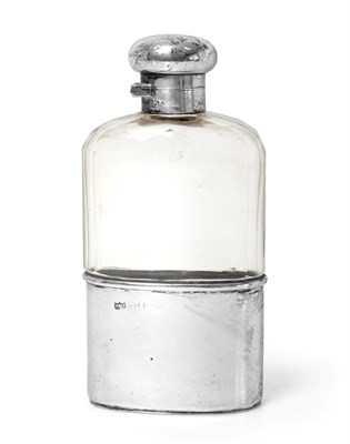 Lot 200 - ~ An Edward VII or George V Silver-Mounted Glass Spirit-Flask, by Neal Brothers, London, Circa...