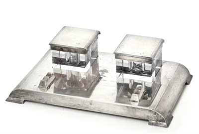 Lot 202 - ~ A George VI Silver Inkstand, by The Goldsmiths and Silversmiths Co. Ltd., London, 1938,...