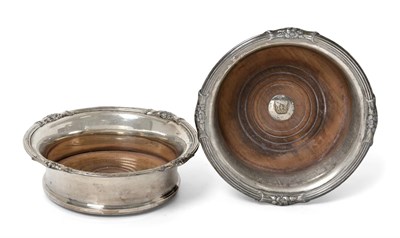 Lot 203 - ~ A Pair of Old Sheffield Plated Wine-Coasters, Circa 1820, each shaped circular and with...