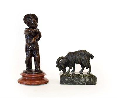 Lot 222 - Louis Kley (French, 1833-1911): A Bronze Figure of a Young Boy, wearing a clown's costume...