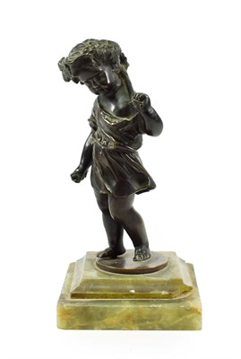 Lot 229 - French School (circa 1900): A Bronze Figure of a Bacchic Cherub, standing loosely draped, a...