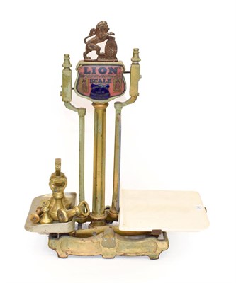 Lot 246 - A Herbert & Sons Cast Iron ''LION QUICK ACTION SCALE'', early 20th century, with lion cresting over