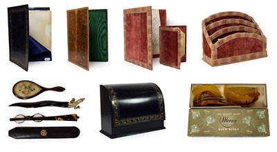 Lot 264 - ~ A Gilt Tooled Leather Bound Stationery Set, retailed by C J Vicary, Regent Street, 20th...