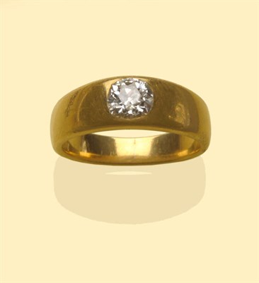 Lot 498 - A Diamond Ring, an old cut diamond inset to a yellow tapered band ring, diamond weight 1.25...