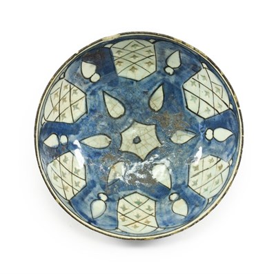 Lot 286 - A Persian Earthenware Bowl, probably 17th/18th century, with pierced and glazed filled lattice...
