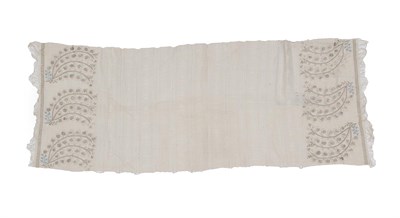 Lot 309 - An Ottoman Towel, 19th century, on a plain linen ground worked with columns of geometric...