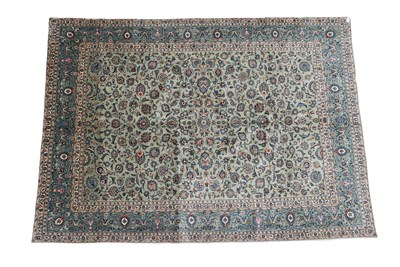 Lot 333 - Kashan Carpet Central Iran, circa 1960 The ice blue field with an allover design of palmettes...