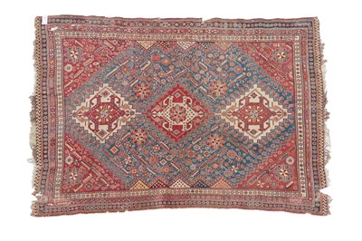 Lot 336 - Kashgai Rug South West Iran, circa 1900 The sky blue field with three diamond medallions surrounded