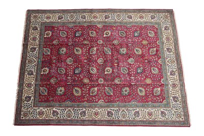 Lot 351 - Tabriz Carpet of unusual size North West Iran, circa 1960 The raspberry field of Shah Abbas...