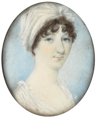 Lot 356 - ~ Circle of Adam Buck (1759-1833) Portrait of Catherine Bromhead, head and shoulders, aged 20,...