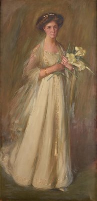 Lot 361 - ~ James Peter Quinn (1869-1951) Australian Portrait of Alida Heathcote standing, full length,...
