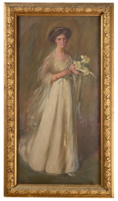 Lot 361 - ~ James Peter Quinn (1869-1951) Australian Portrait of Alida Heathcote standing, full length,...